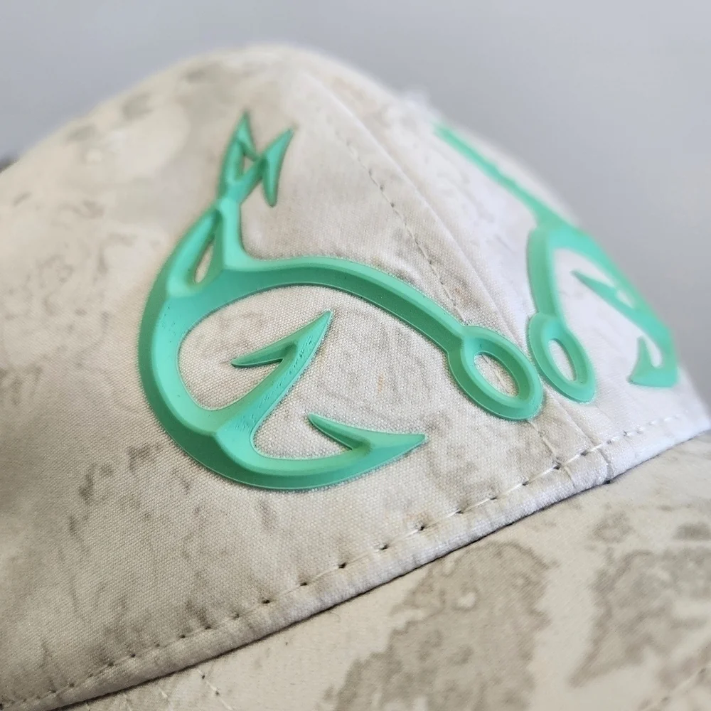 Realtree Women's White Gray Camo Teal Fishing Mesh Baseball Hat Cap